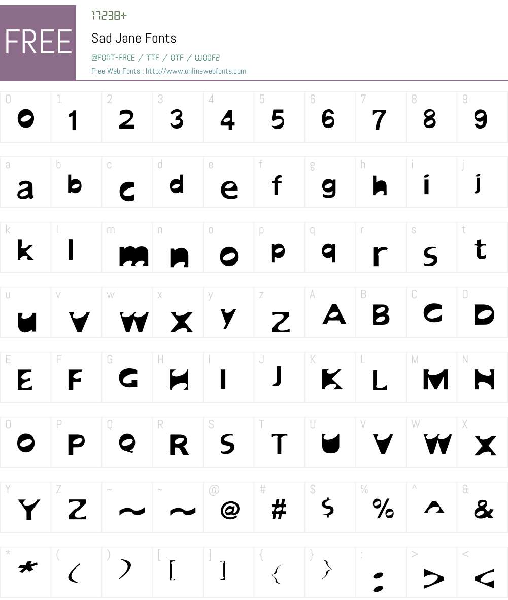Sad Jane Font Screenshots