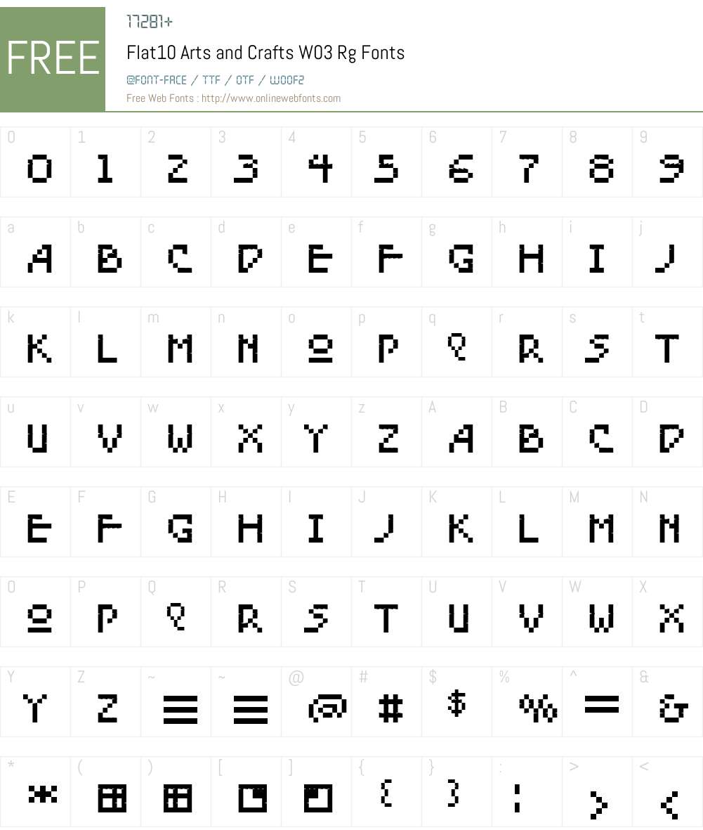 Flat10ArtsandCraftsW03-Rg Font Screenshots