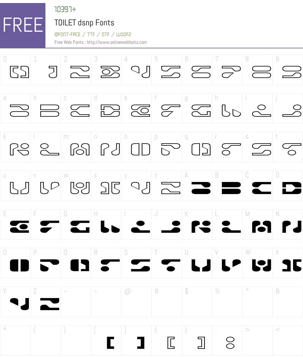 TOILET dsnp Font Screenshots