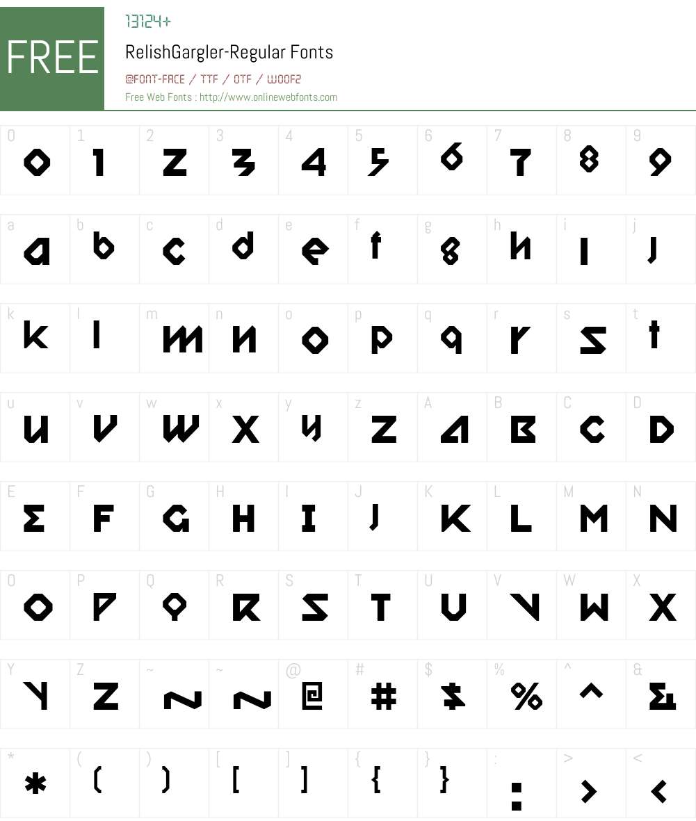 Relish Gargler Font Screenshots