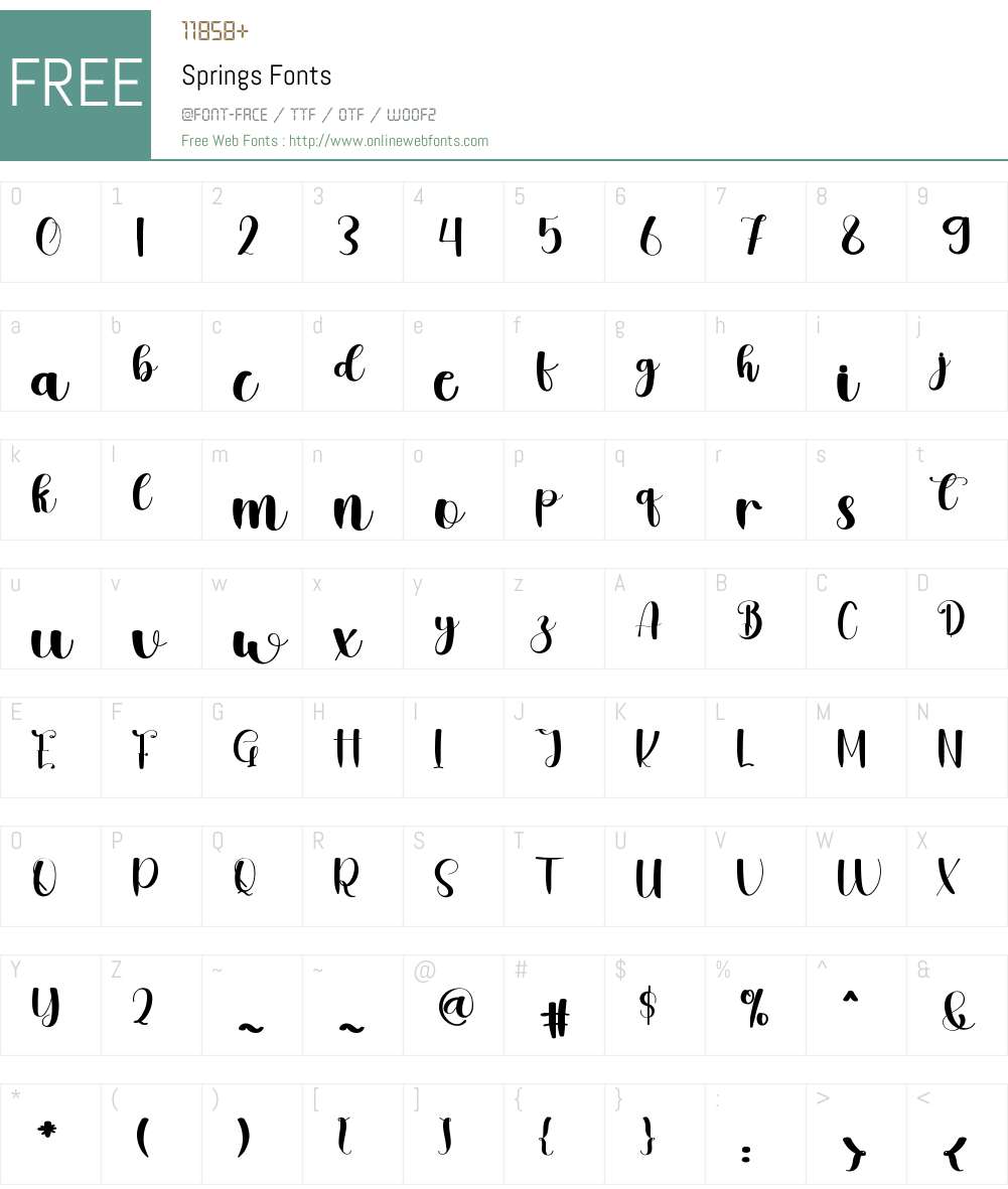 Springs 1.001;Fontself Maker 3.5.7 Fonts Free Download - OnlineWebFonts.COM
