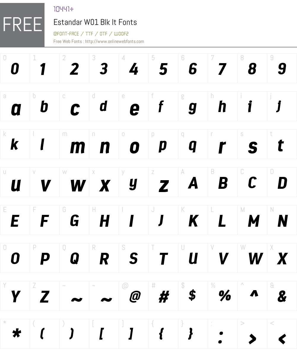 EstandarW01-BlkIt Font Screenshots