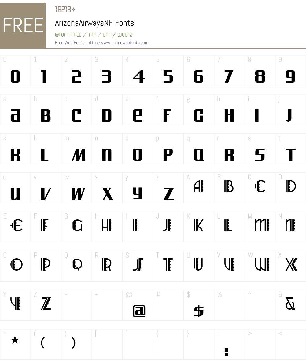ArizonaAirwaysNF Font Screenshots