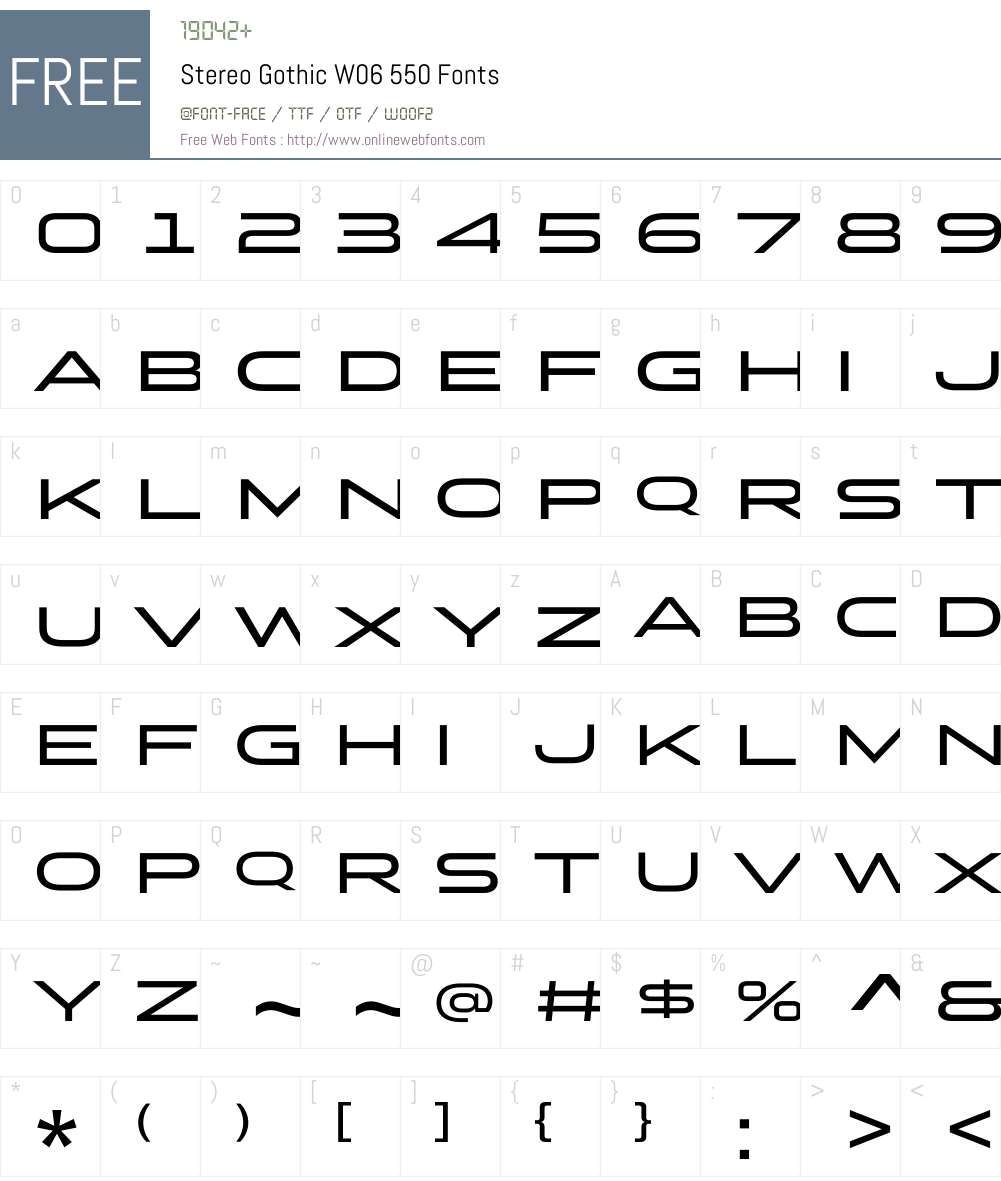 Stereo Gothic Font Screenshots