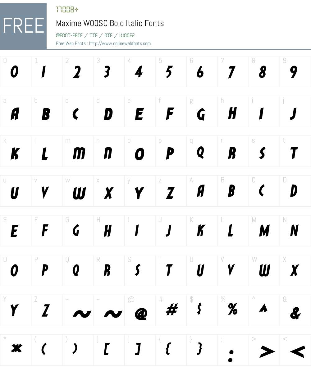 MaximeW00SC-BoldItalic Font Screenshots