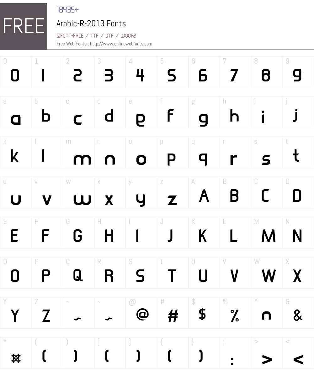 Arabic-R-2013 Font Screenshots