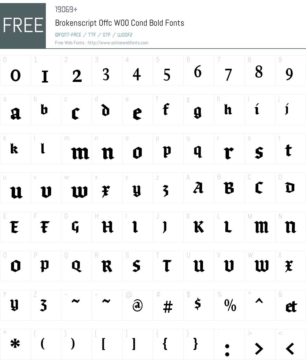 FF Brokenscript Font Screenshots