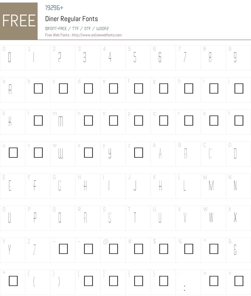 Diner Font Screenshots