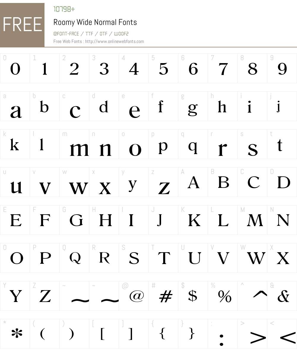 Roomy Wide Font Screenshots