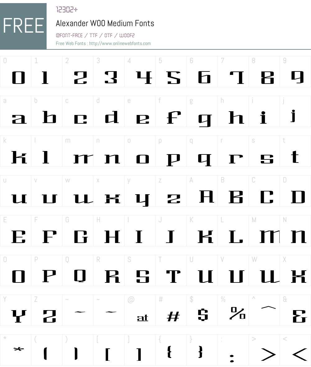 AlexanderW00-Medium Font Screenshots