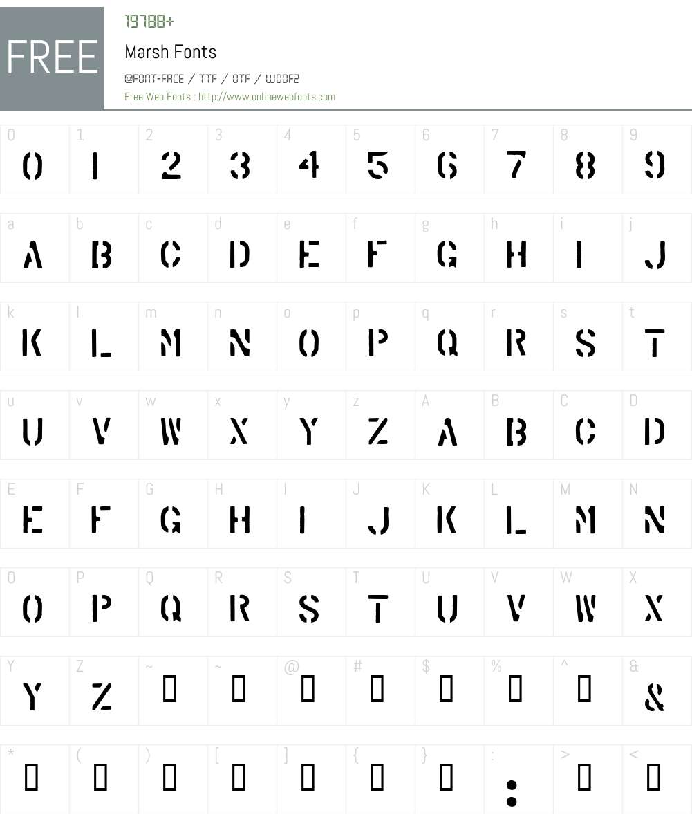 Marsh Font Screenshots