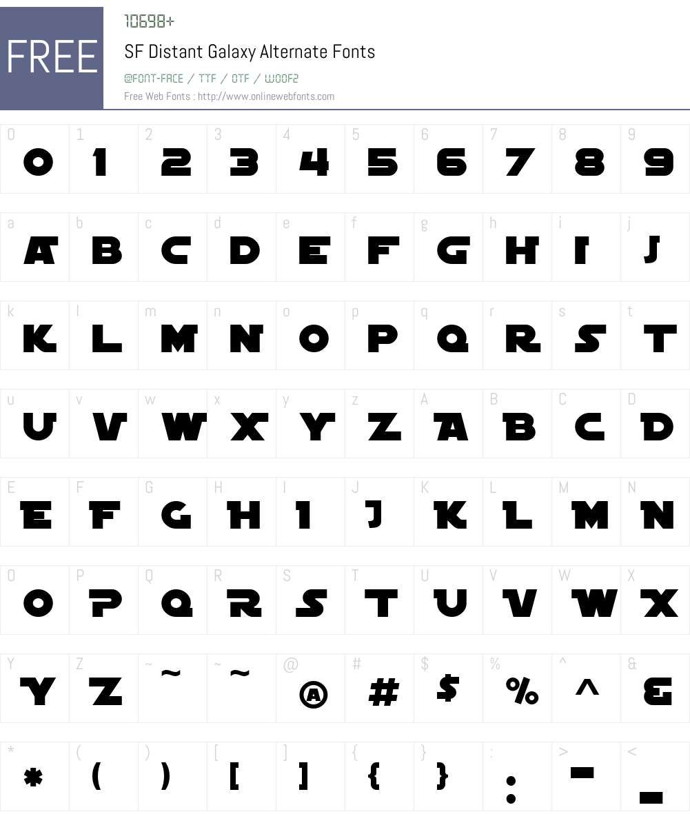 SF Distant Galaxy Alternate Font Screenshots