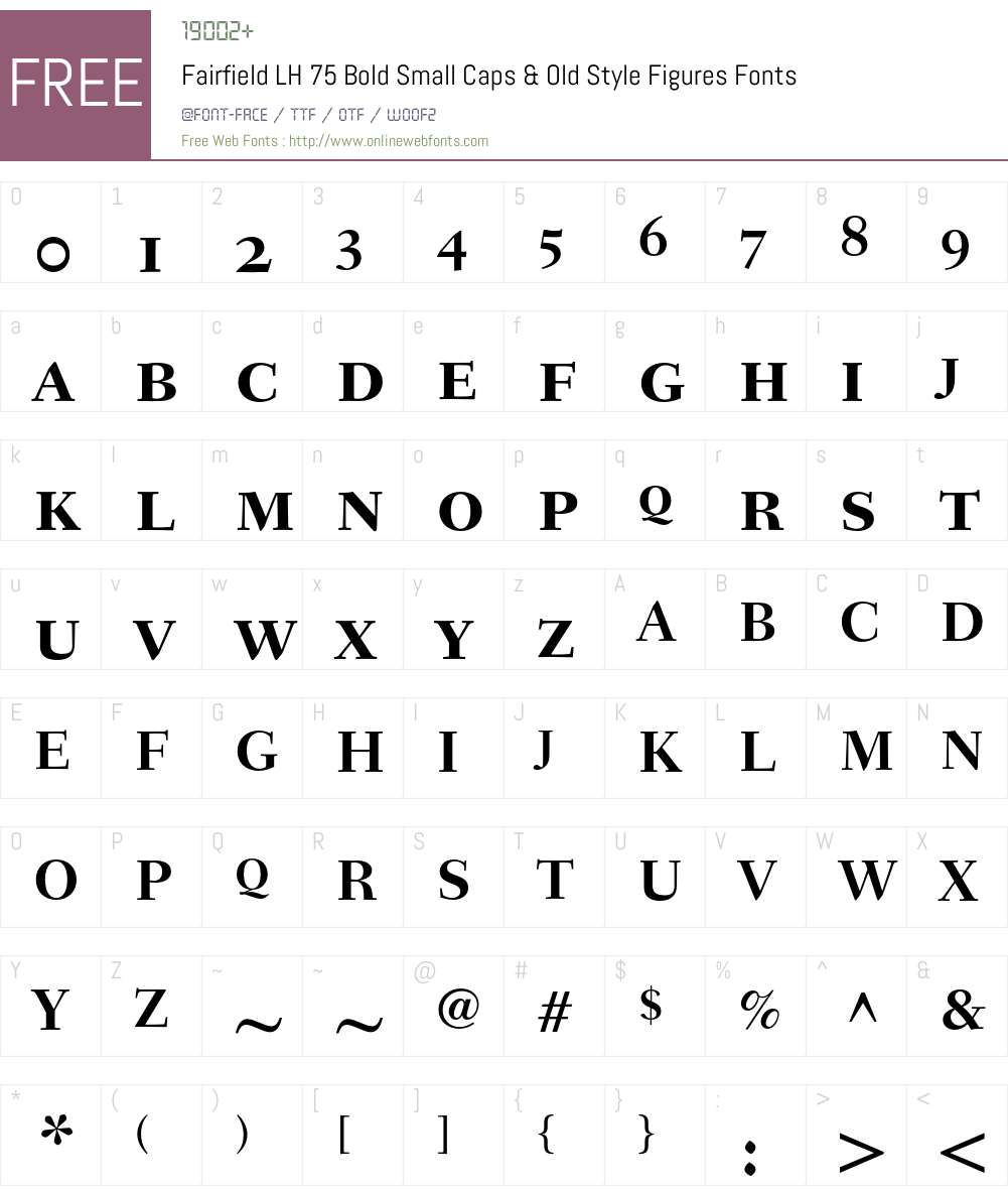 Fairfield LH Font Screenshots