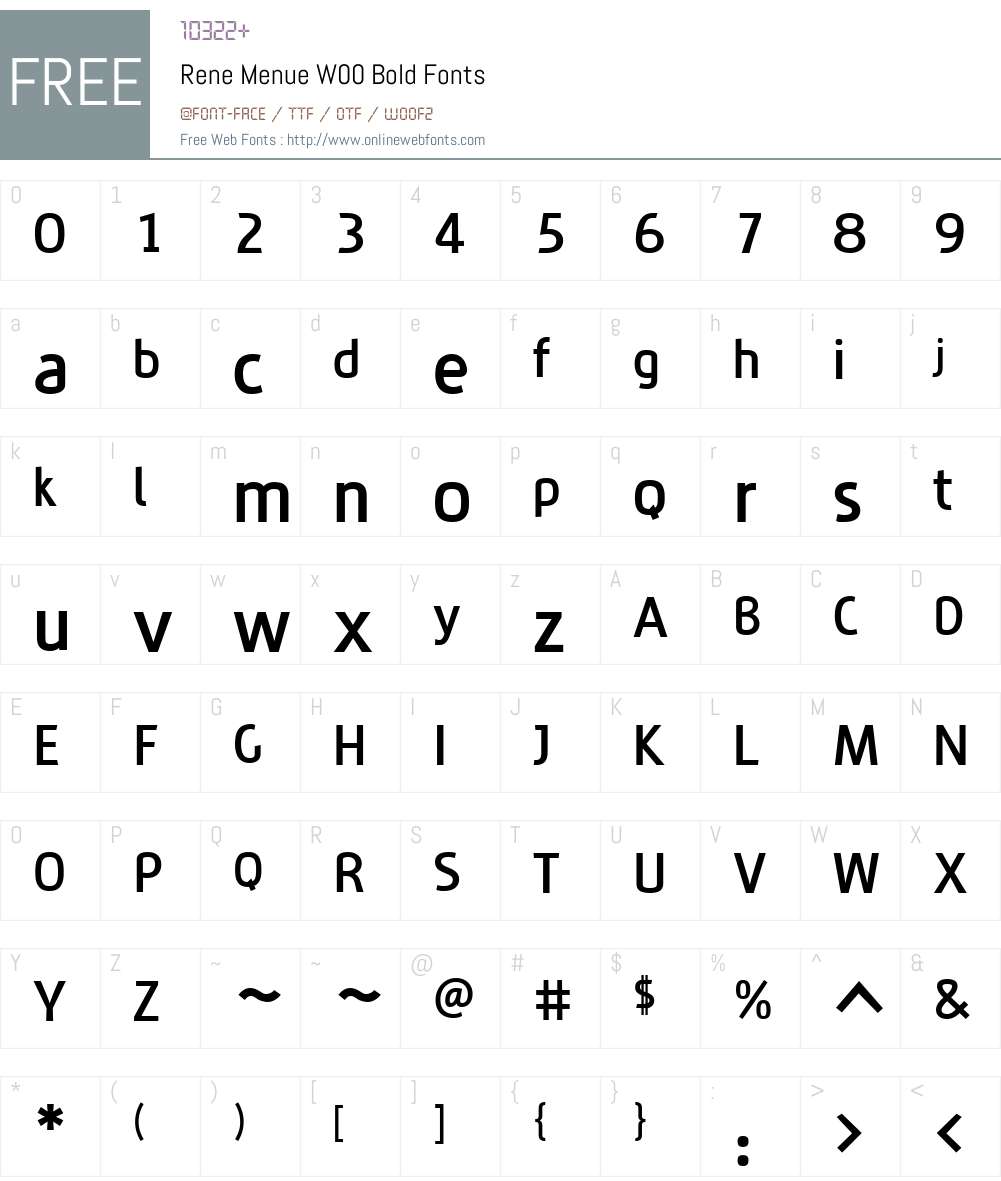 ReneMenueW00-Bold Font Screenshots