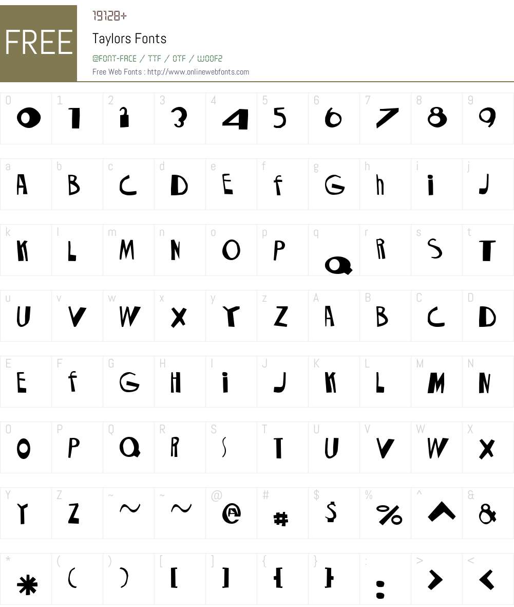 Taylors Font Screenshots