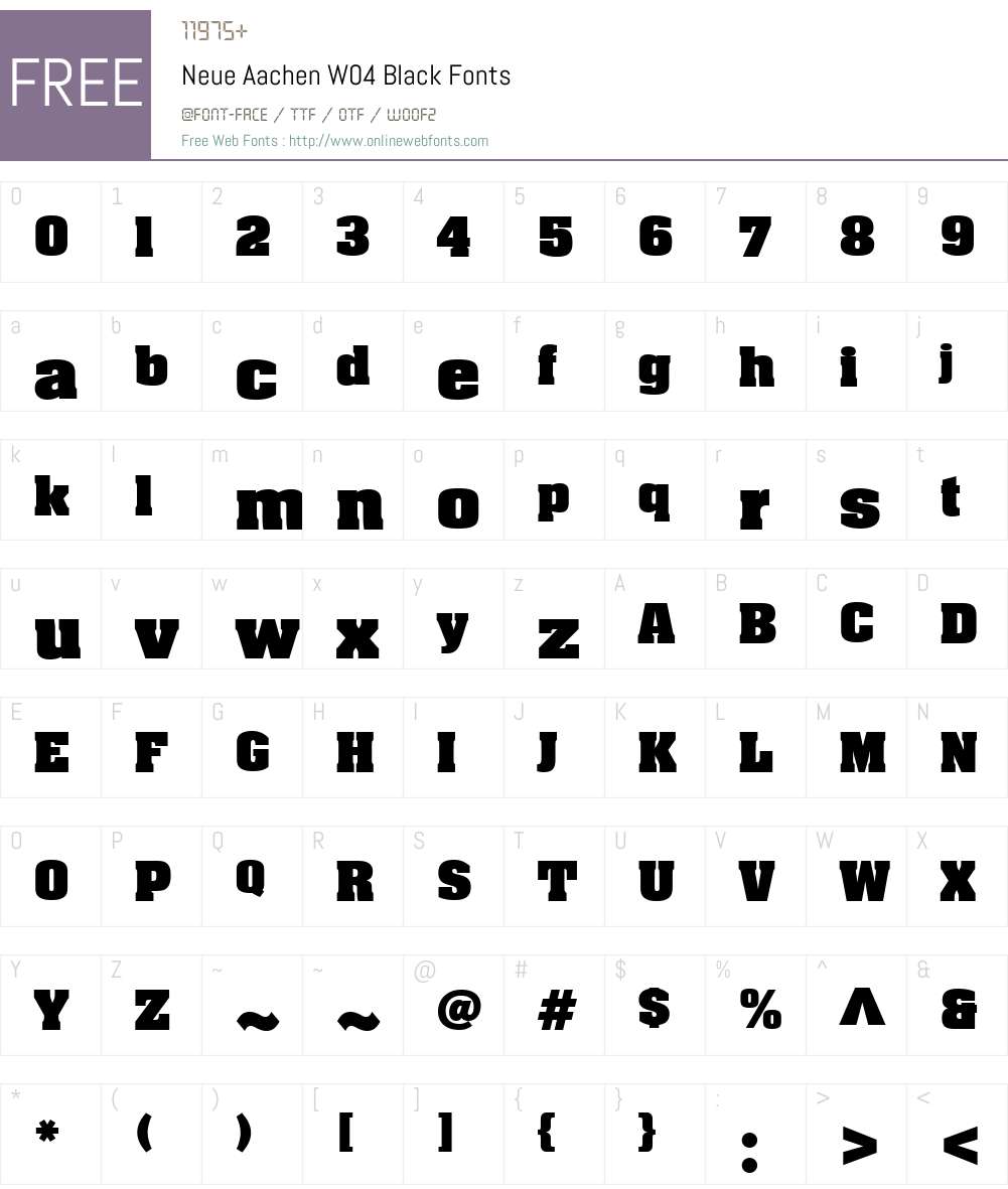 Neue Aachen Font Screenshots