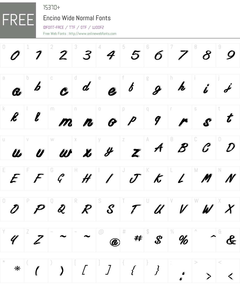 Encino Wide Font Screenshots
