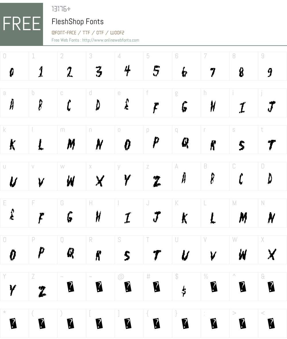 FleshShop Font Screenshots