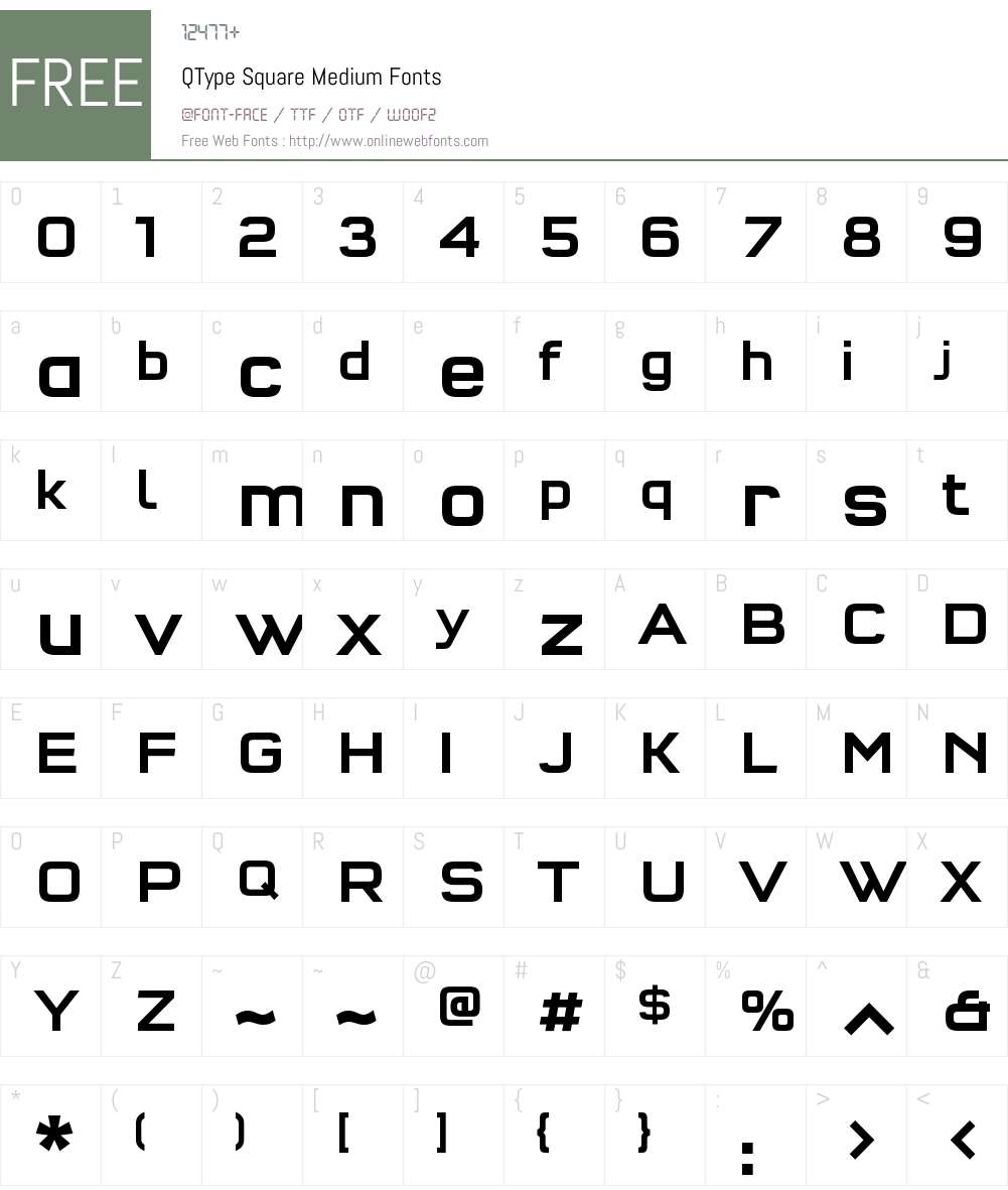 QType Square Medium 004.460 Fonts Free Download - OnlineWebFonts.COM