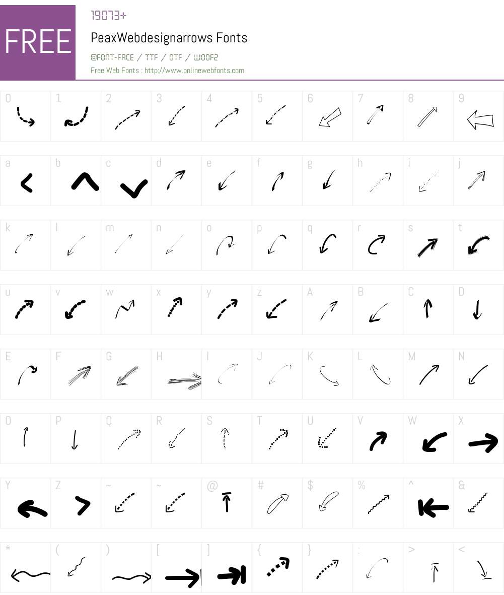 PeaxWebdesignarrows Font Screenshots