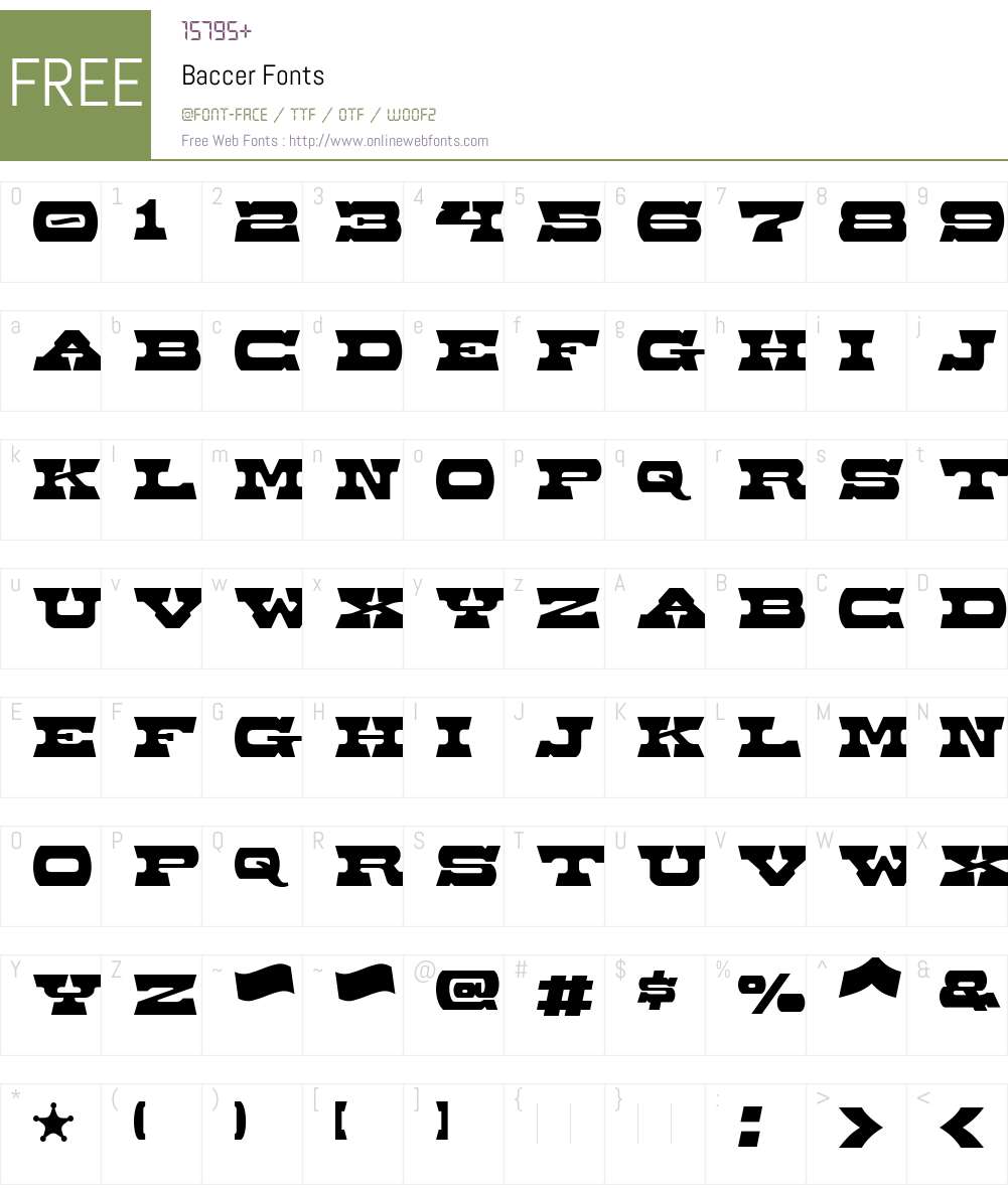 Baccer Font Screenshots