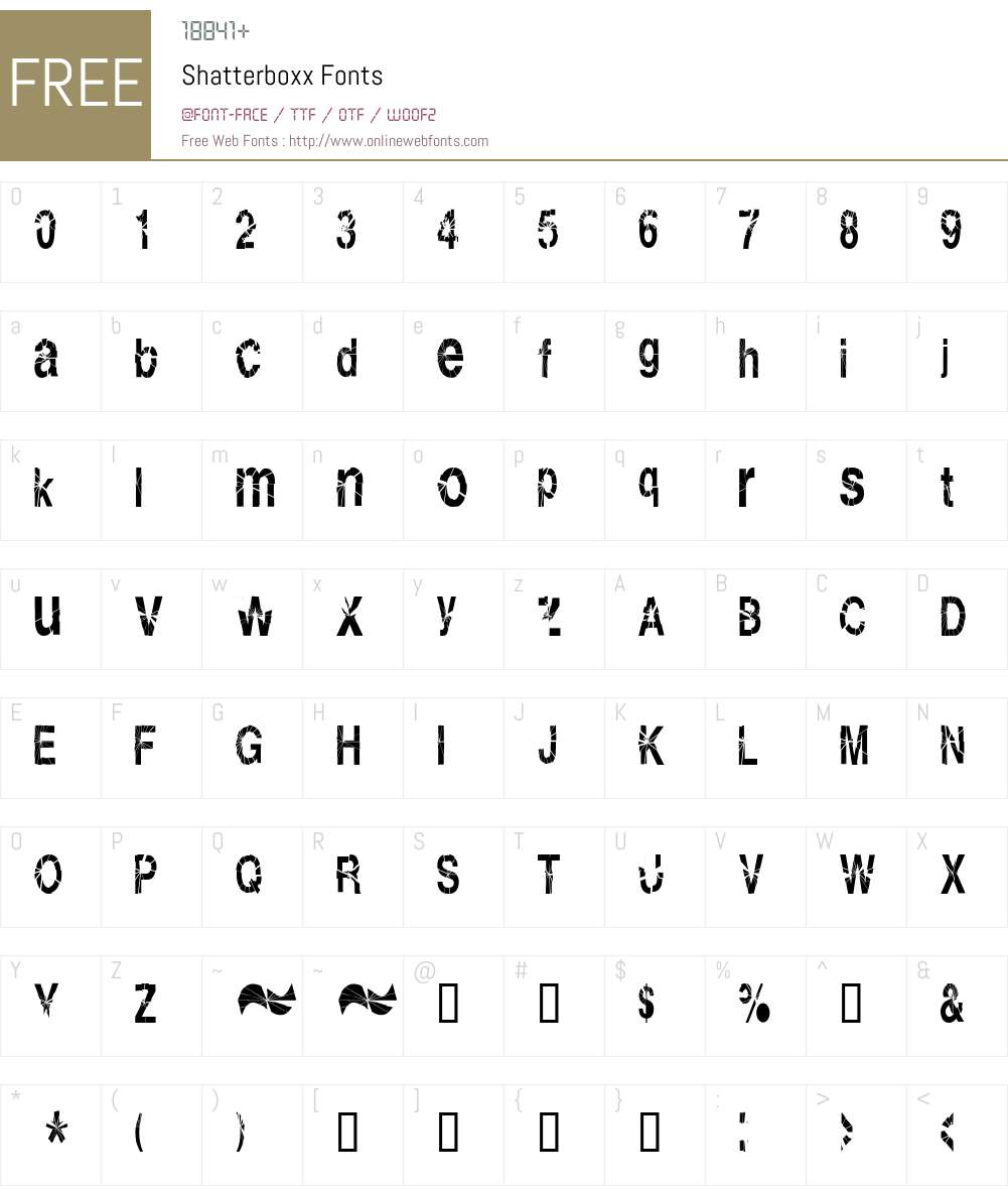 Shatterboxx Font Screenshots