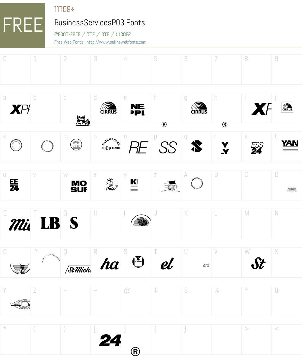 BusinessServices Font Screenshots