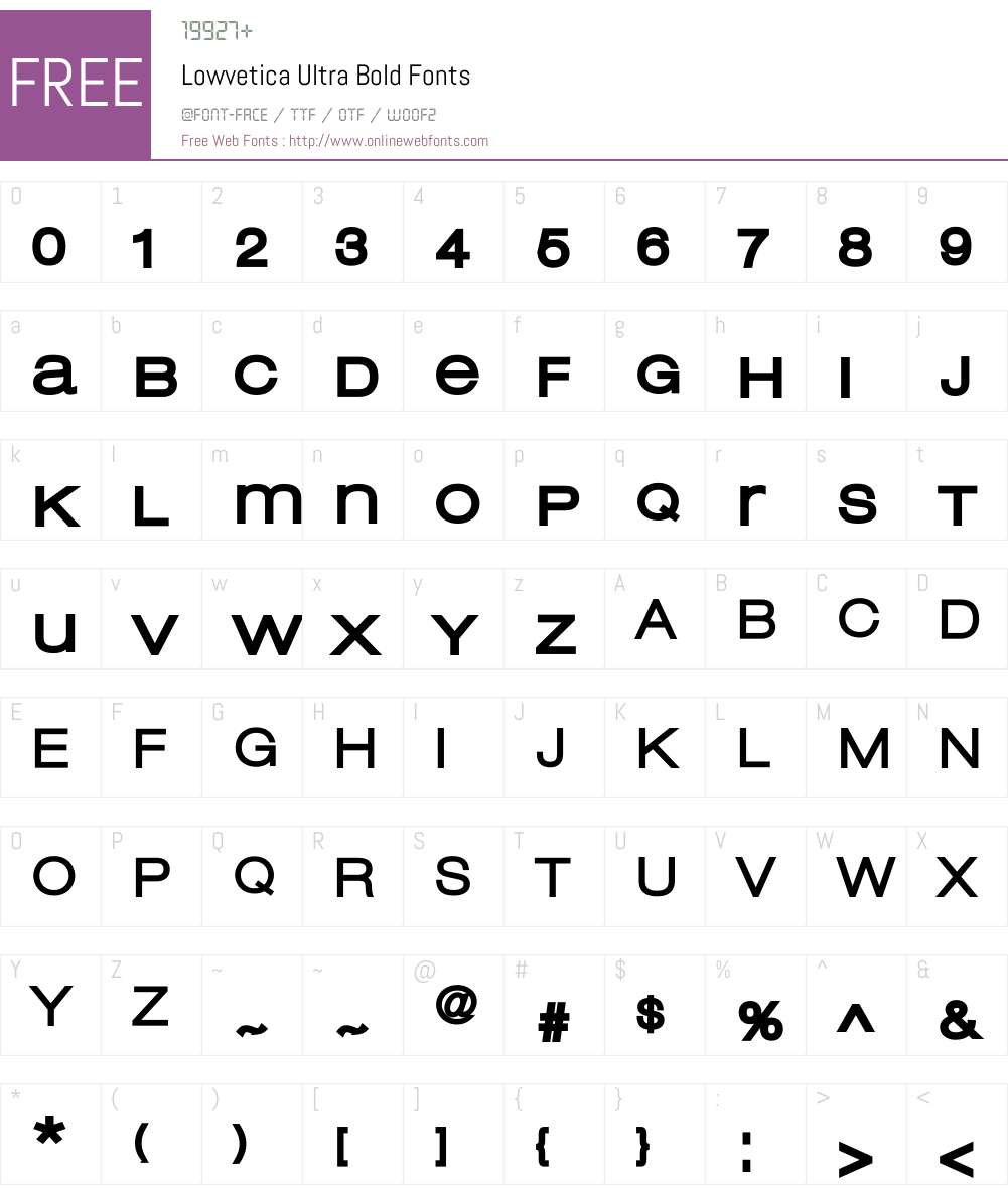 Lowvetica Font Screenshots