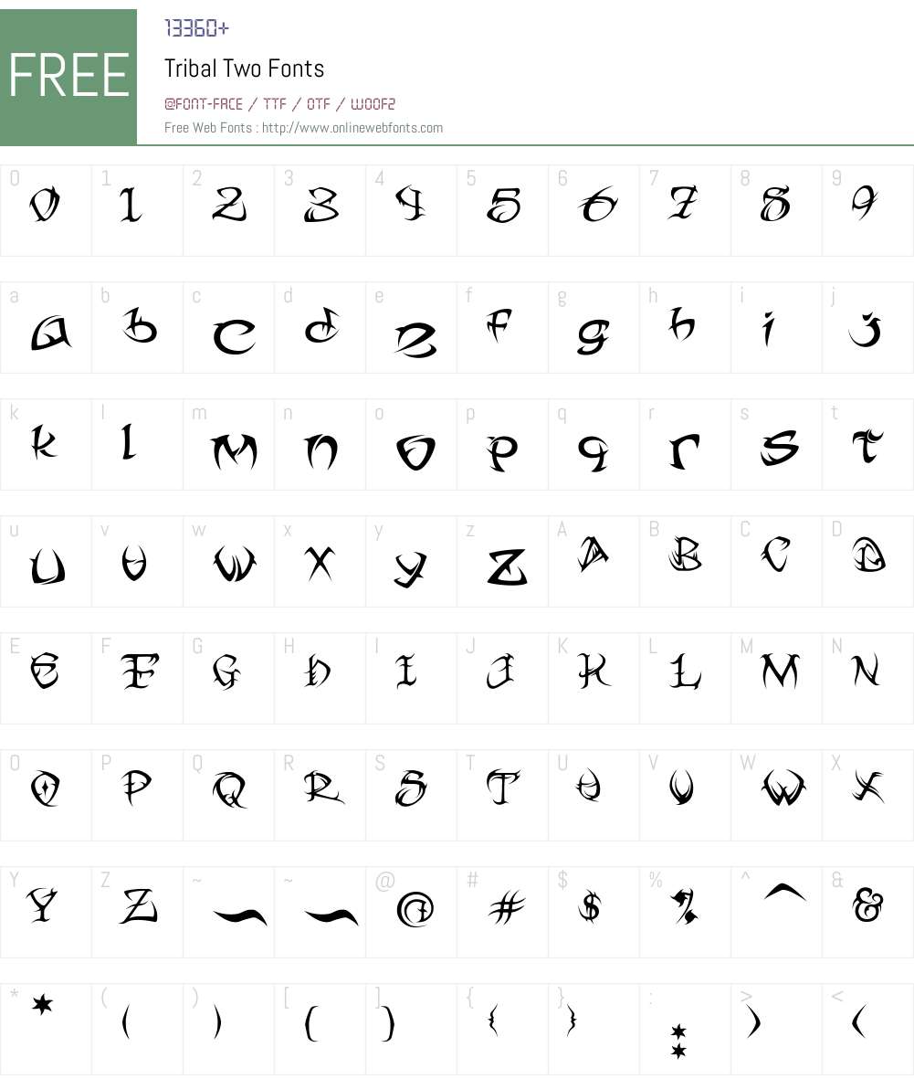 Tribal Two Font Screenshots