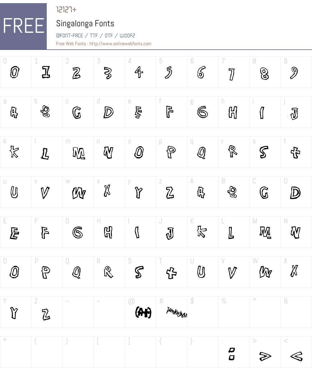 Singalonga Font Screenshots