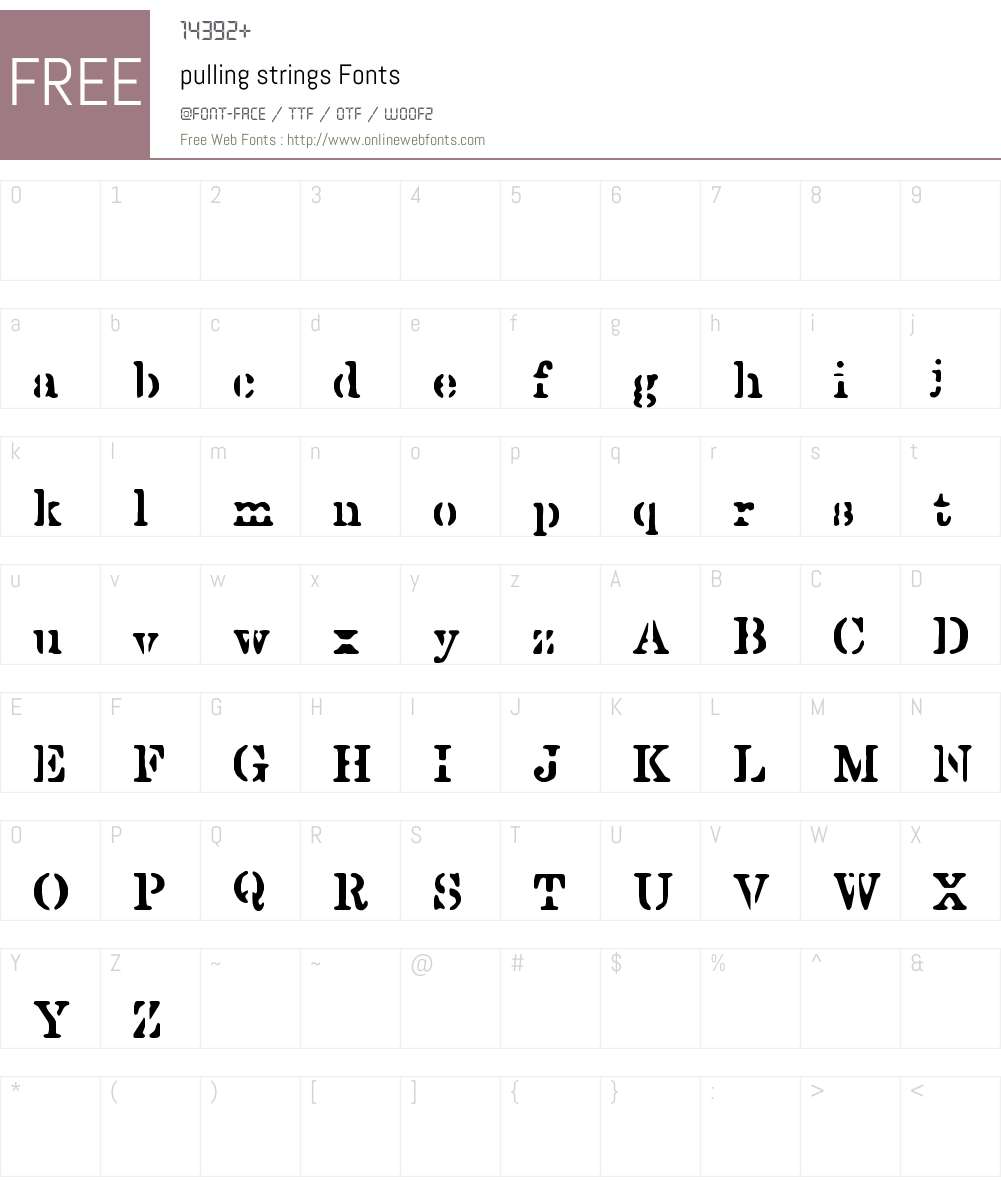 pulling strings Font Screenshots