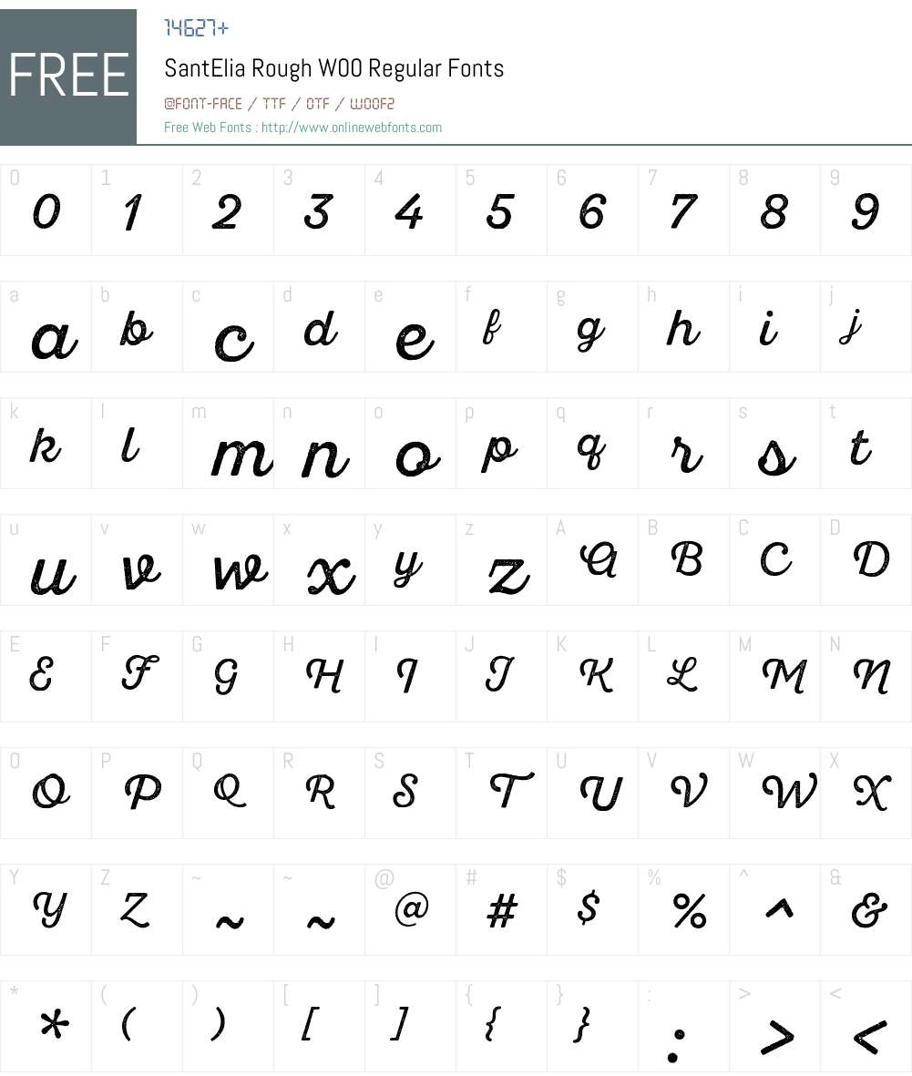 SantEliaRoughW00-Regular Font Screenshots