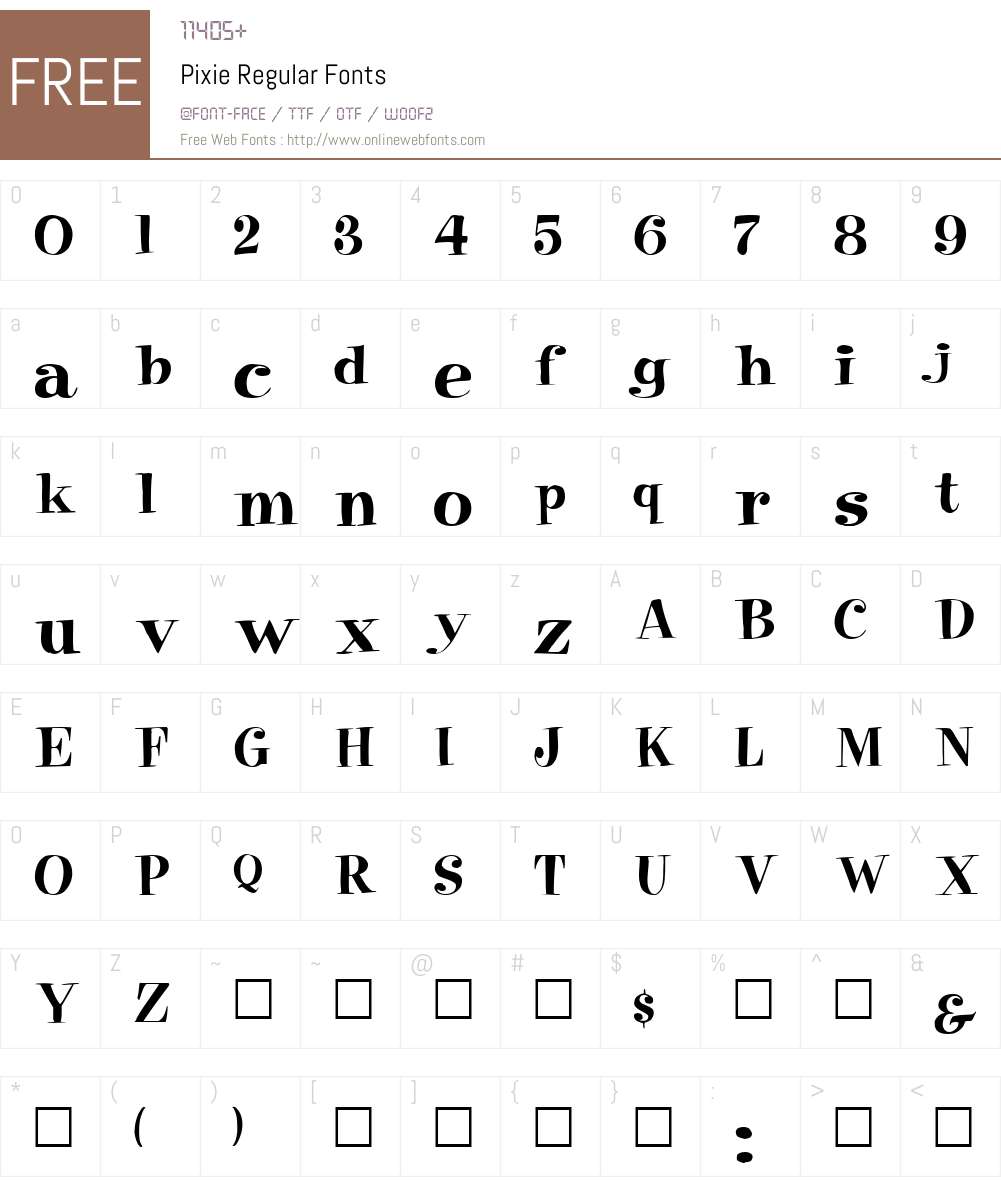 Pixie Font Screenshots