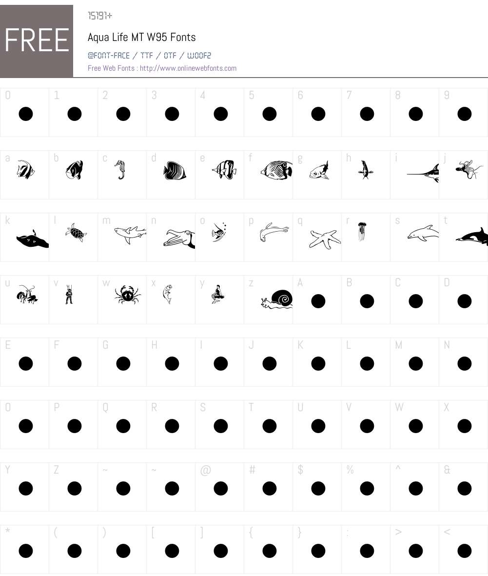 AquaLifeMTW95 Font Screenshots