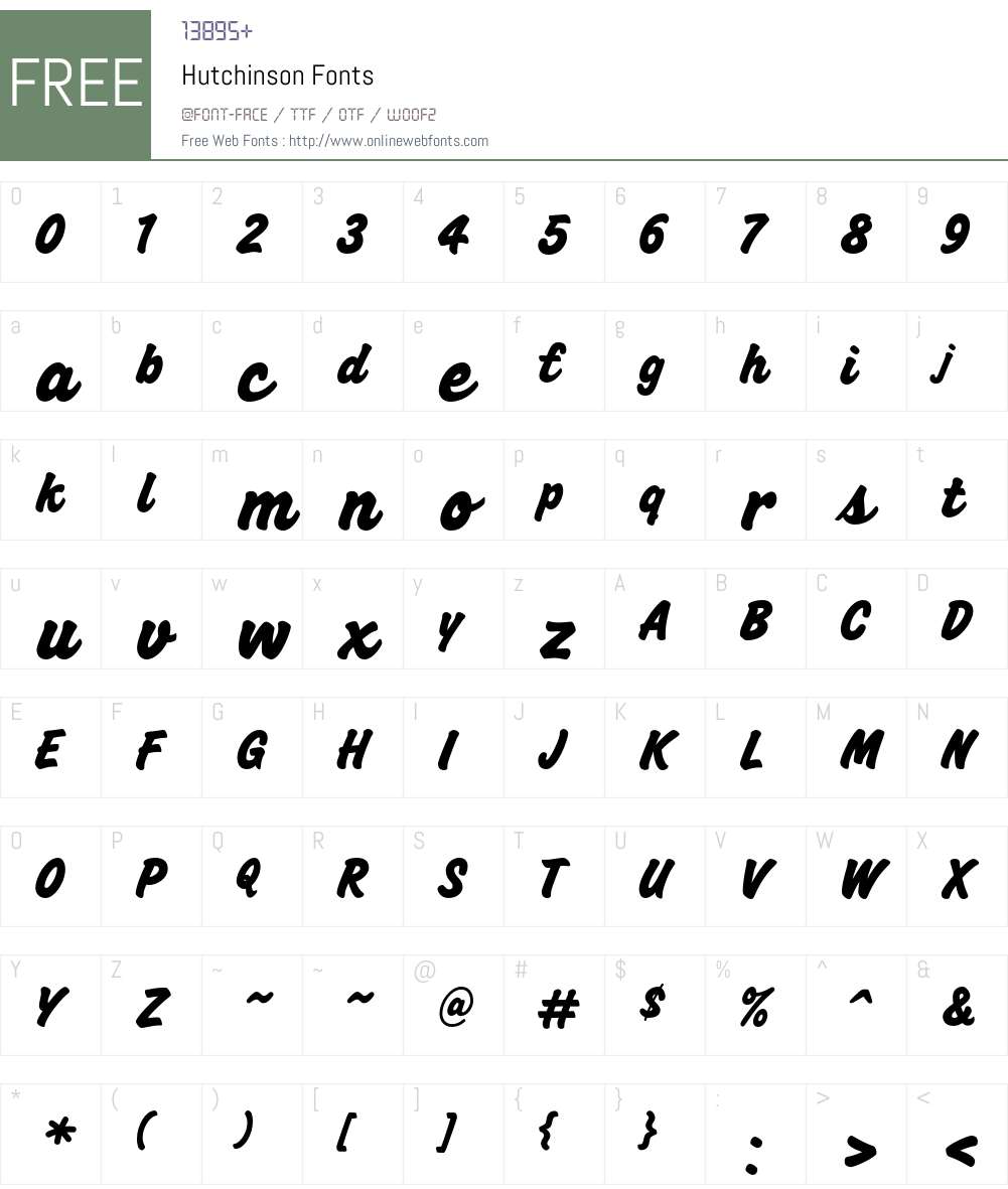 Hutchinson Font Screenshots