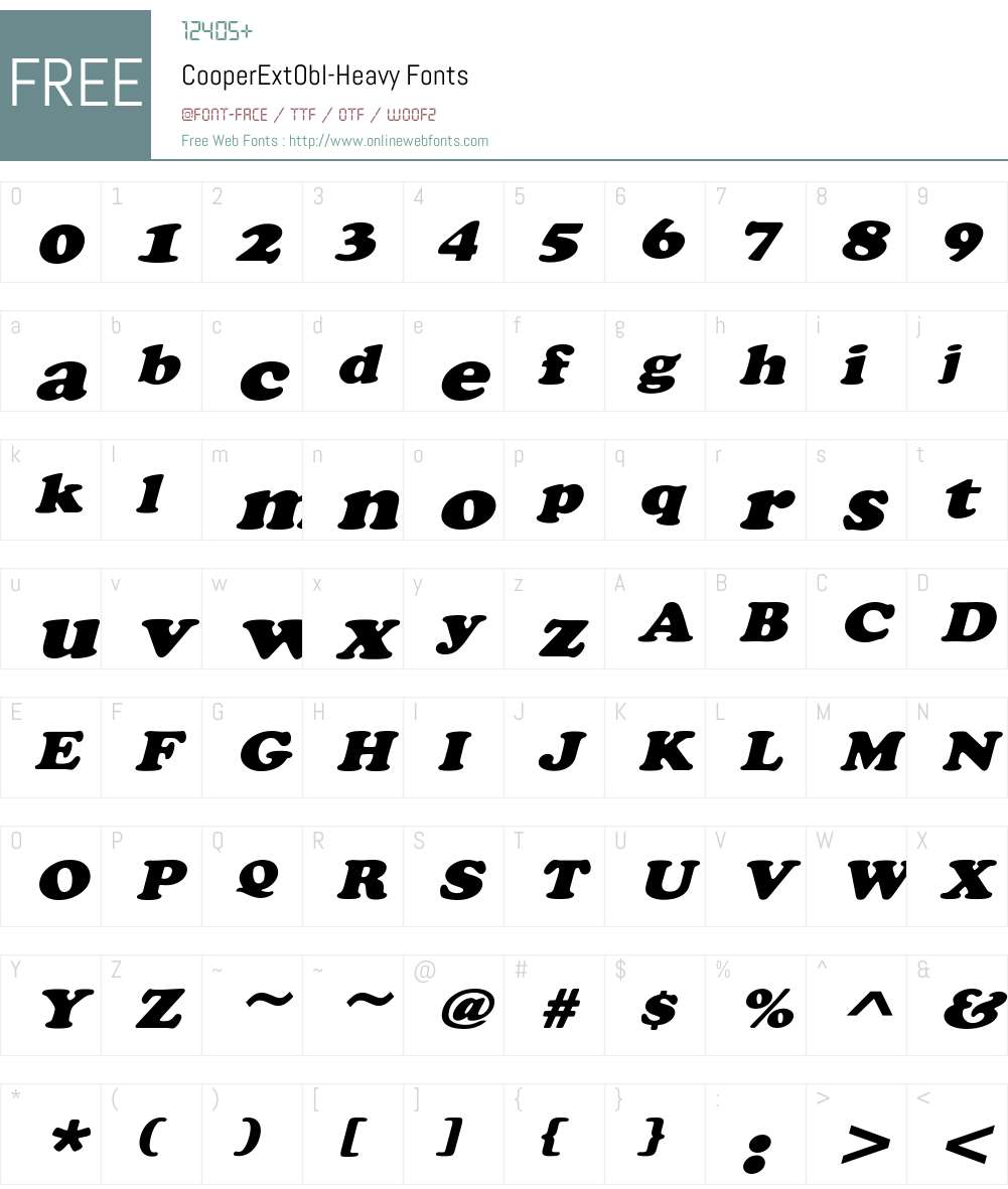 CooperExtObl-Heavy Font Screenshots
