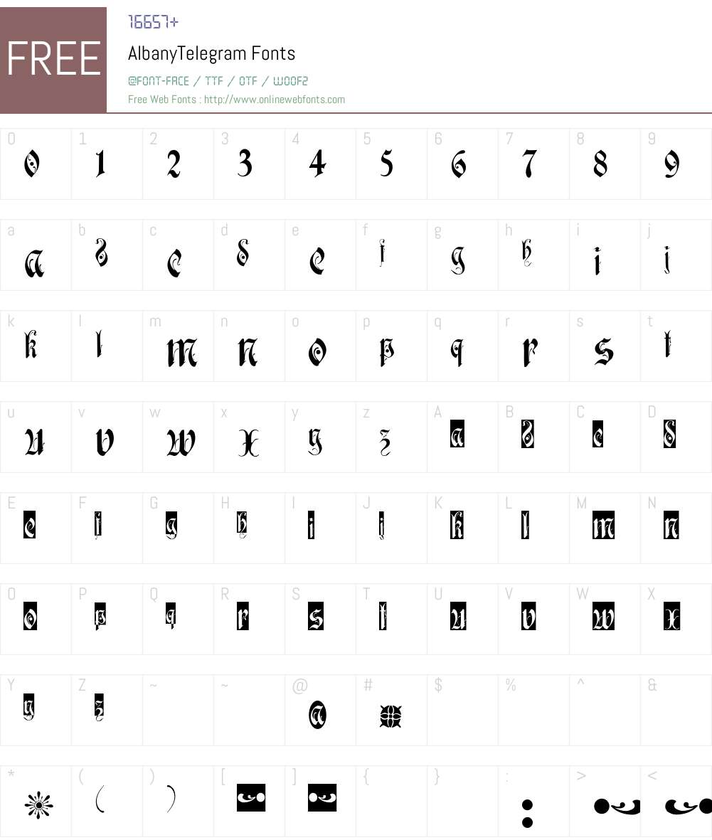 Albany Font Screenshots