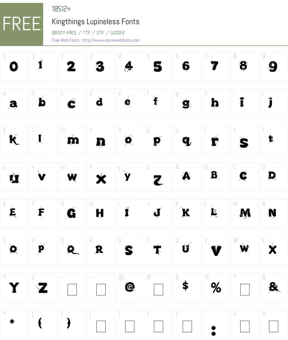 Kingthings Lupineless Font Screenshots