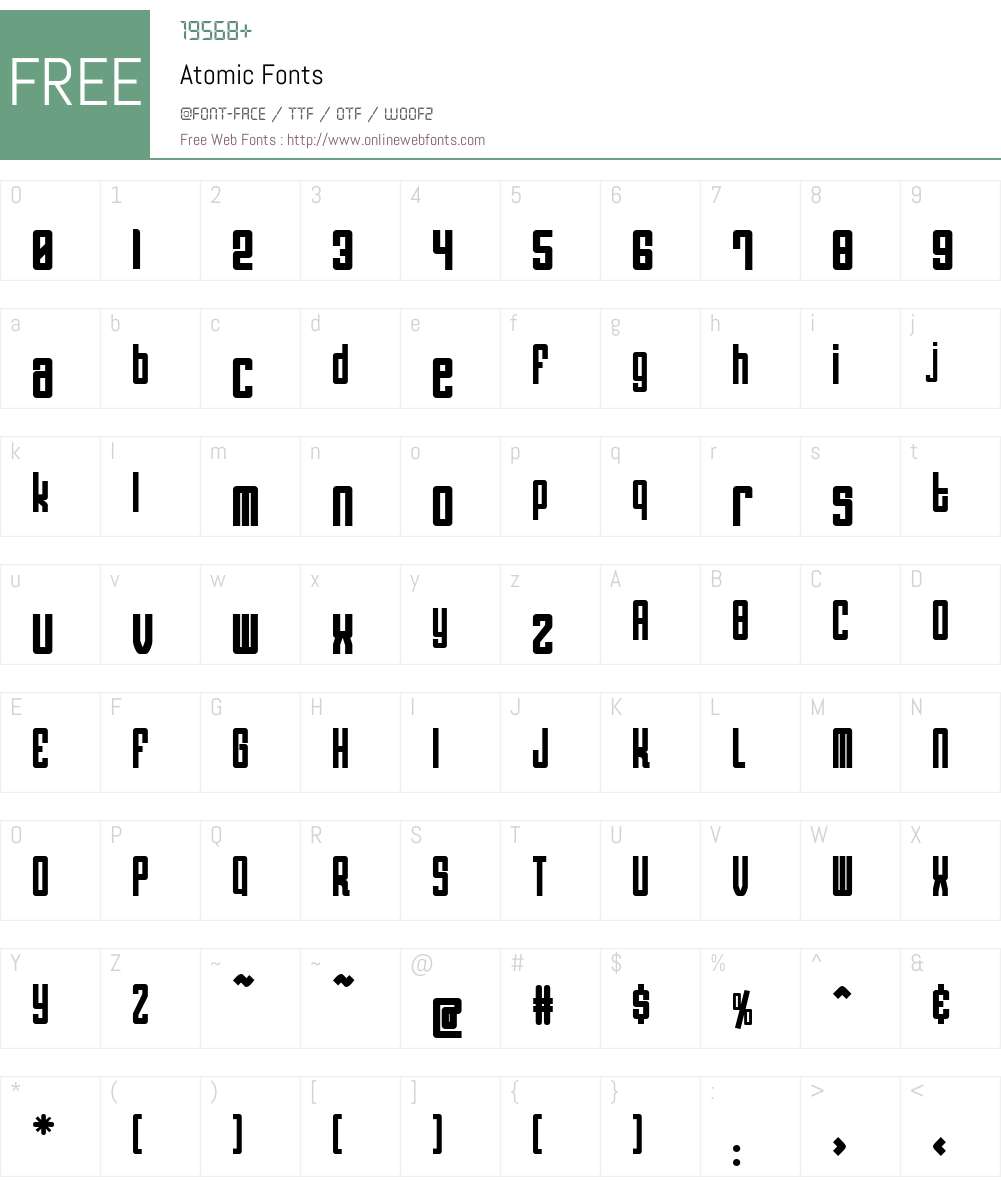 Atomic Font Screenshots