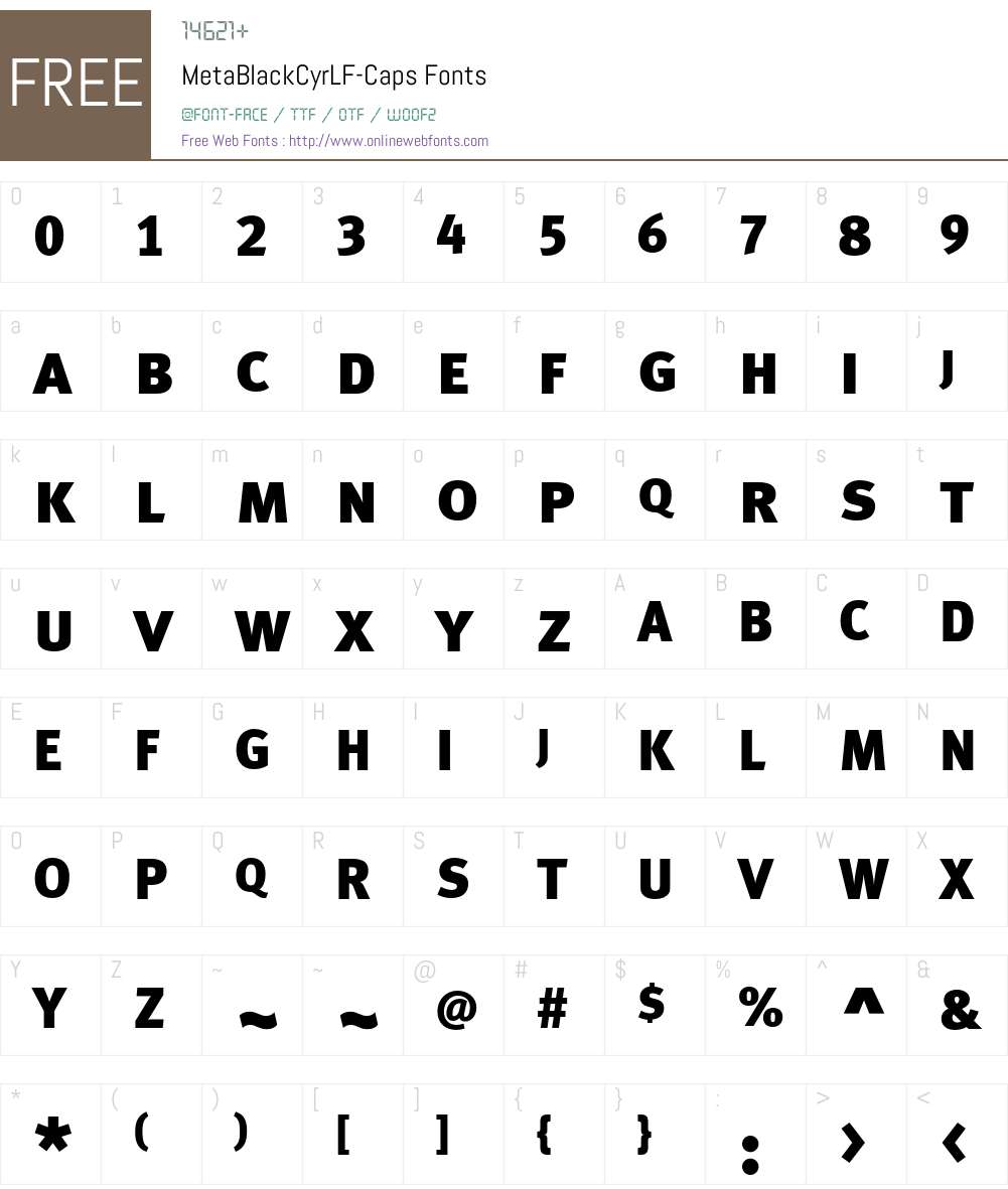 MetaBlackCyrLF-Caps Font Screenshots