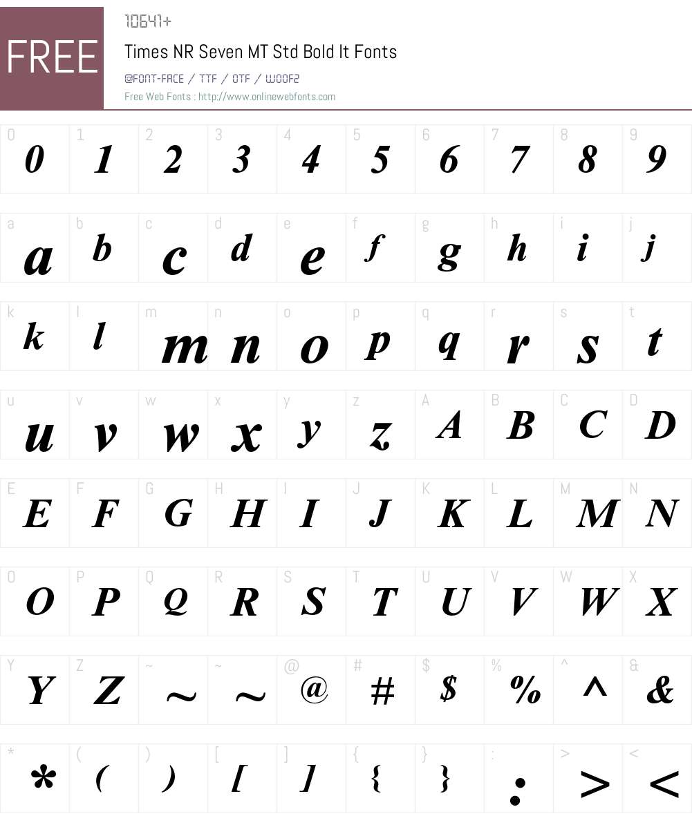 Times NR Seven MT Std Font Screenshots