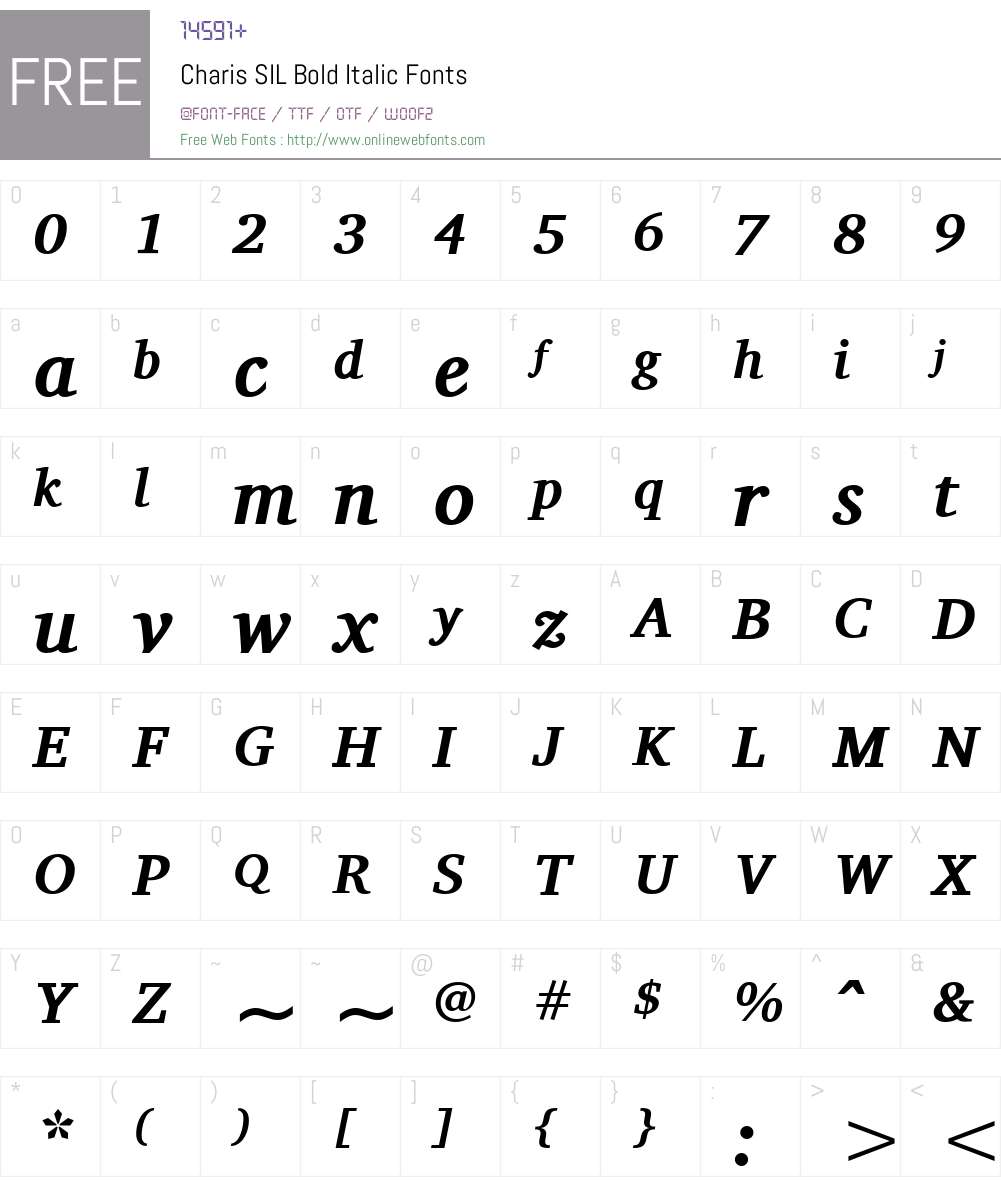 Charis SIL Font Screenshots