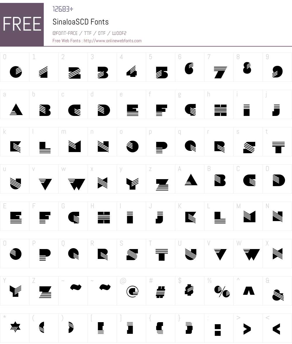SinaloaSCD Font Screenshots