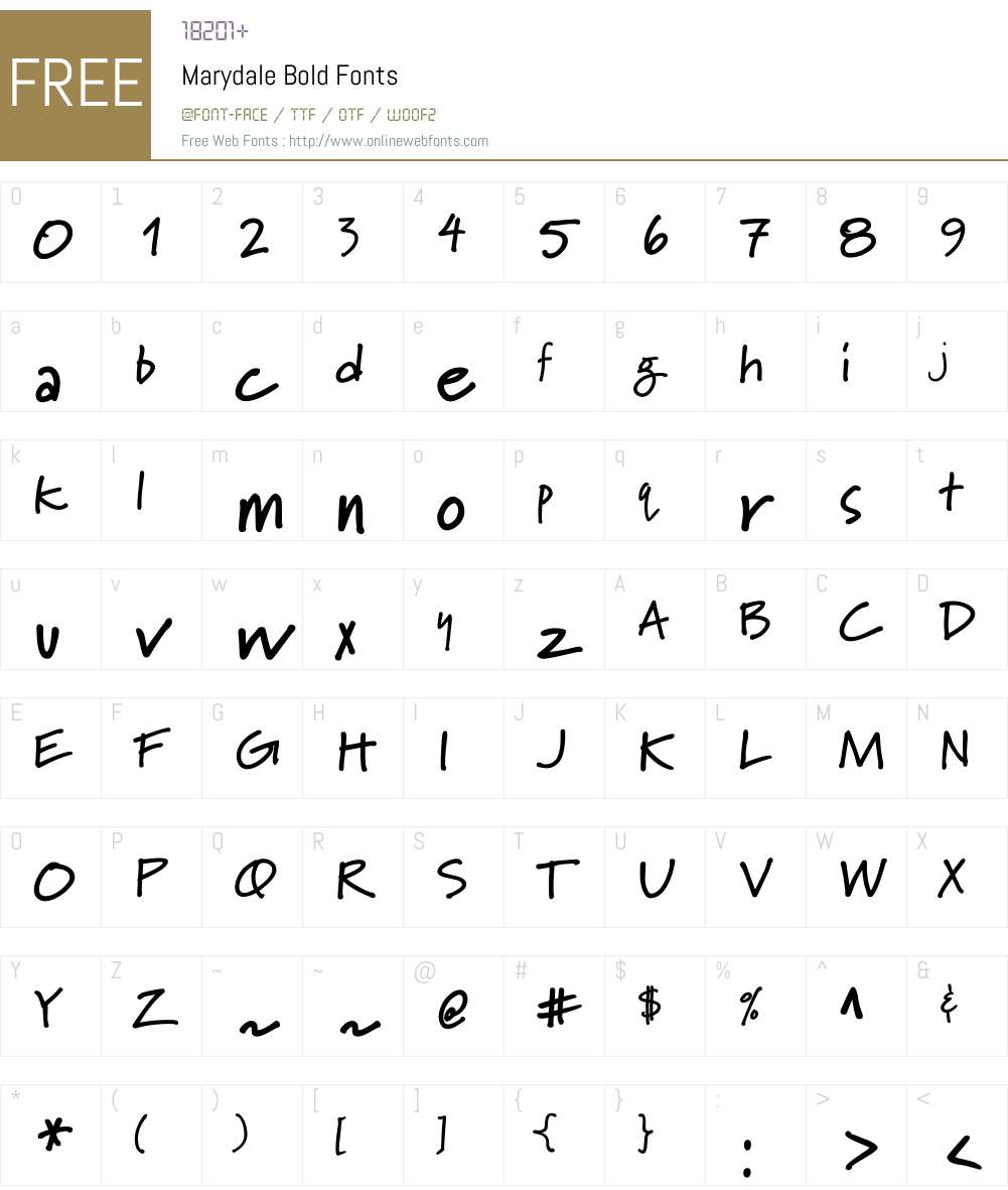 Marydale Font Screenshots