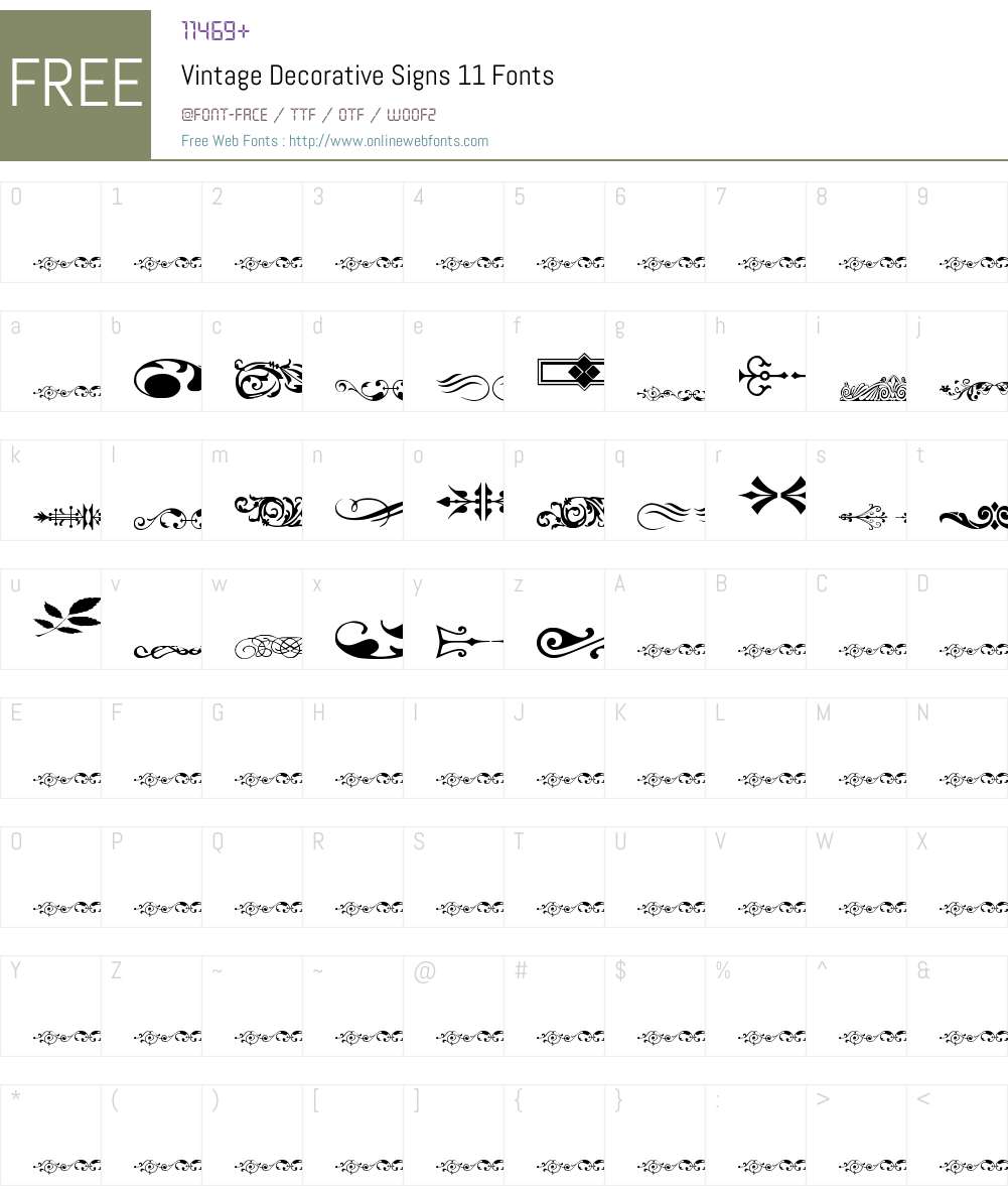 Vintage Decorative Signs 11 Font Screenshots