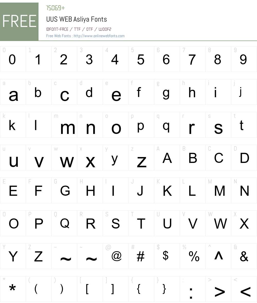 UUS WEB Asliya Font Screenshots