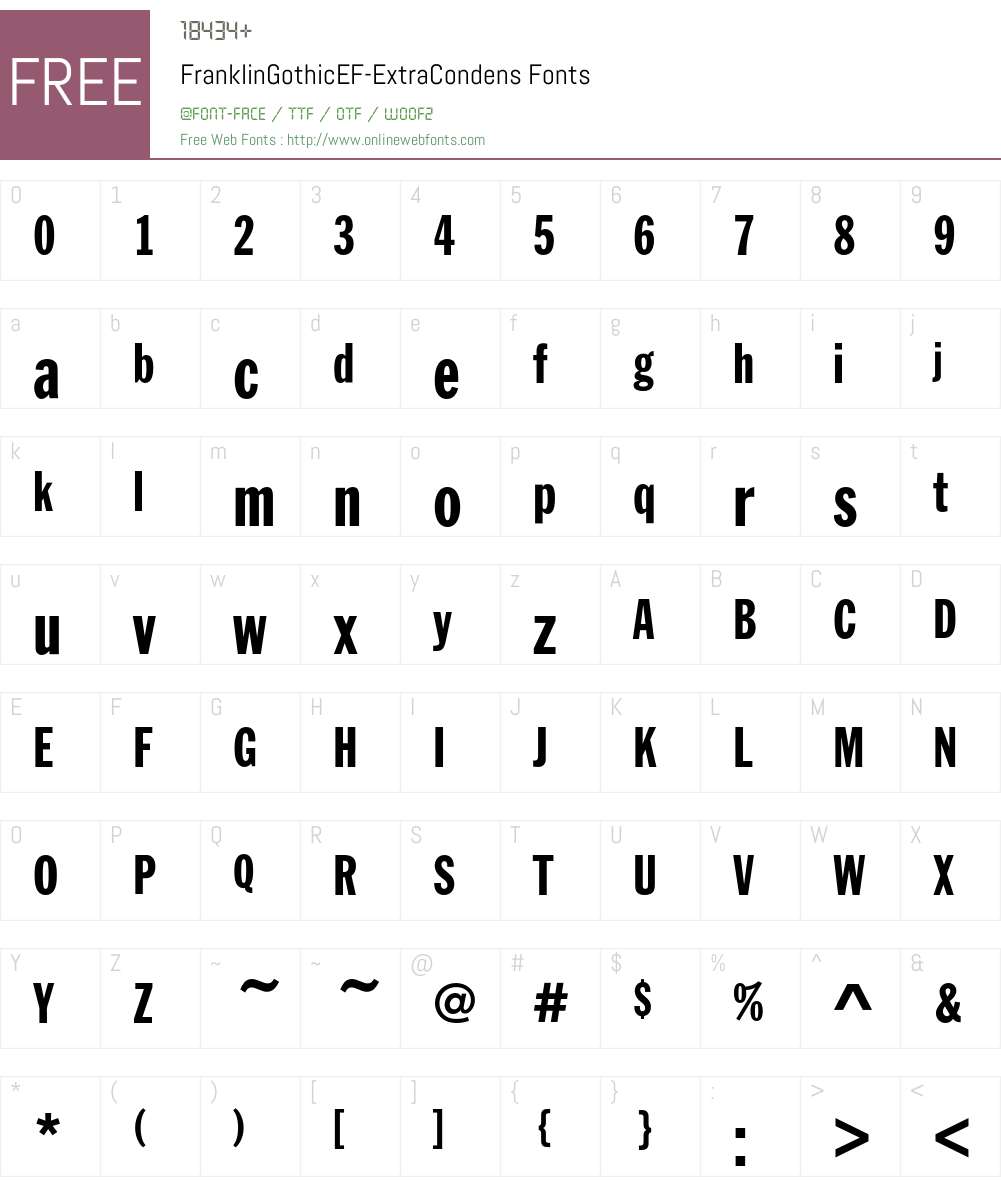 FranklinGothicEF Font Screenshots