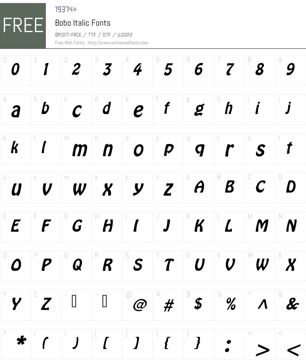 Bobo Font Screenshots