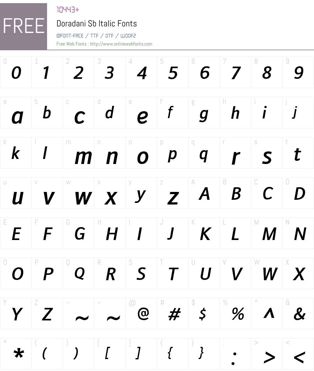 Doradani Font Screenshots