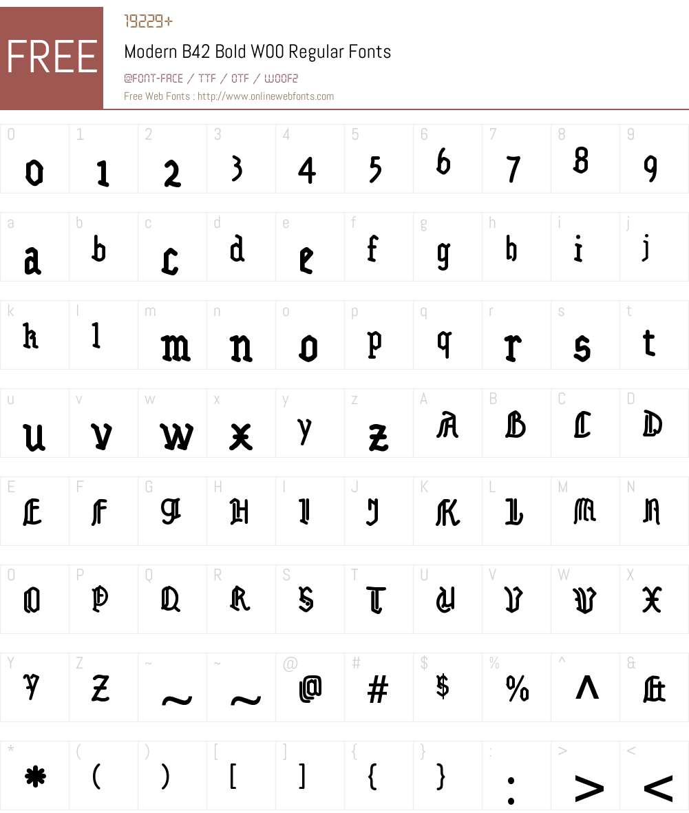 ModernB42BoldW00-Regular Font Screenshots